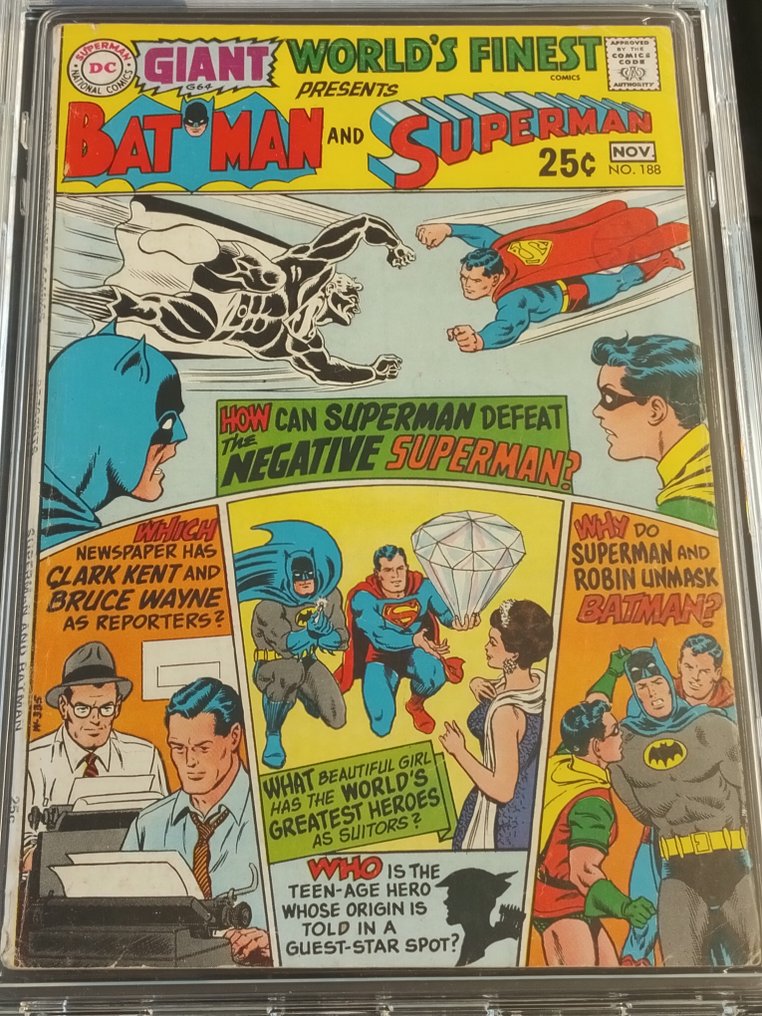 World's Finest Comics #188 - EGC 8.1 - The Negative Superman! - 1 Graded comic - EO - 1969 #2.1