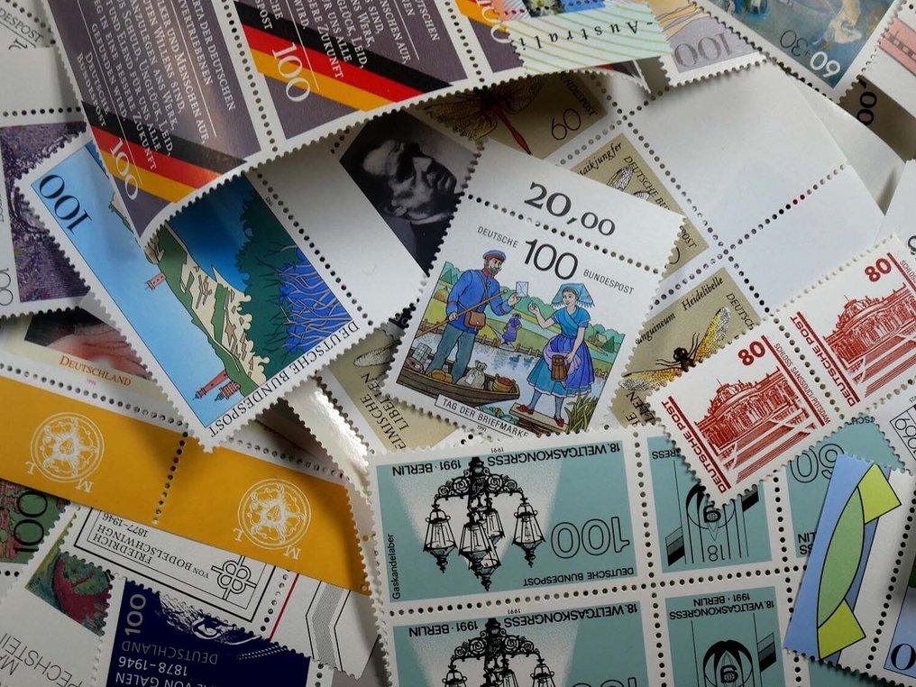 Tyskland, Forbundsrepublikken  - Bundesrepublik/Berlin postfrisk stort lager med enheder og tilsætningsmærker #2.1