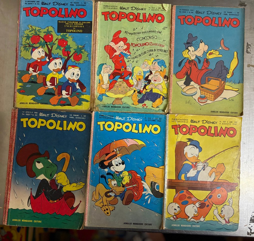 Topolino 201/300 - Lotto di 6 libretti - 6 Comic - EO - 1959/1961 #1.0