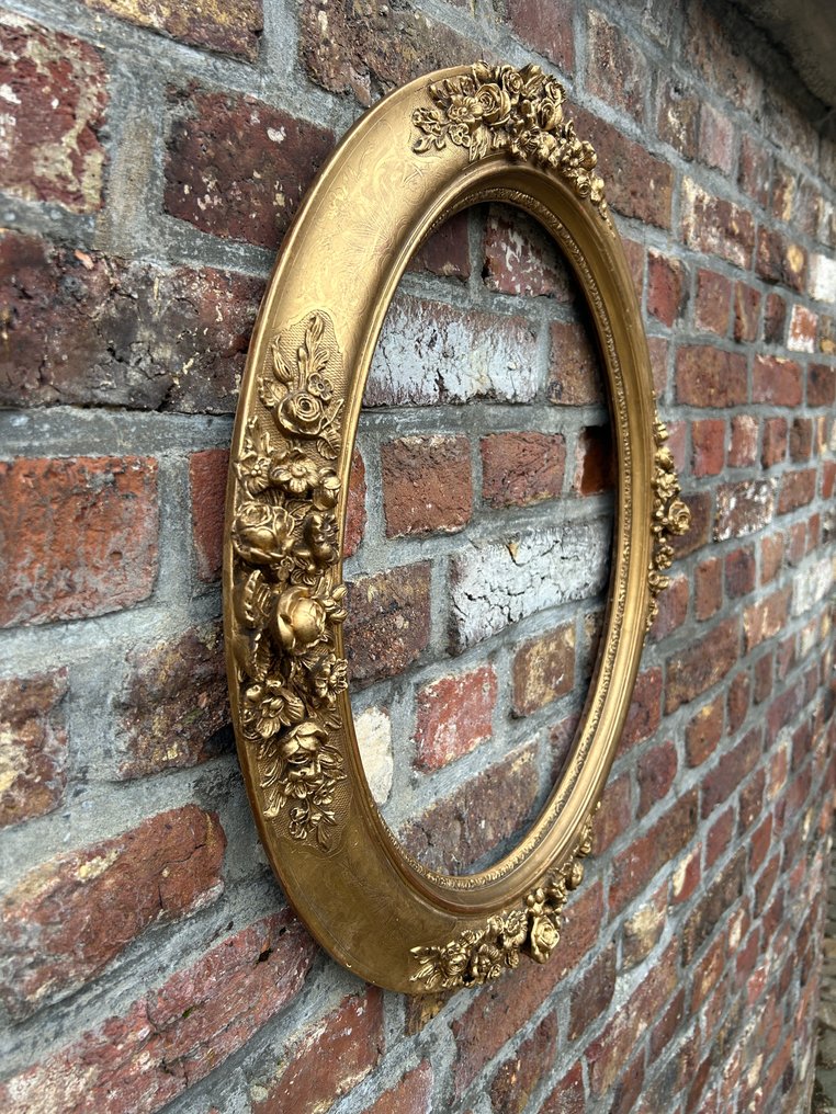 框架  - 107. 古董金镀金椭圆画框。适用于44x36厘米或43x35厘米的画作。 #1.0