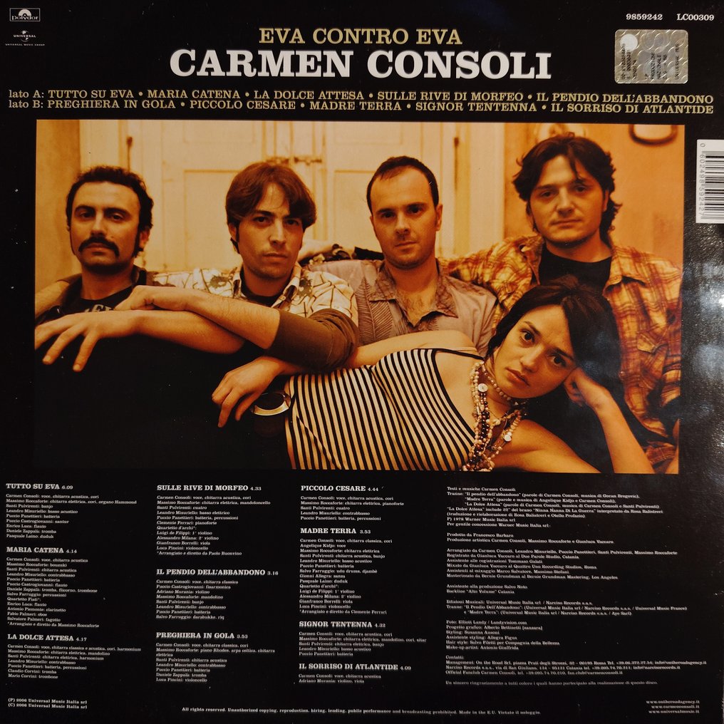 Carmen Consoli - Eva Contro Eva - Rare 1st Pressing - Άλμπουμ LP (μεμονωμένο αντικείμενο) - 1st Pressing - 2006 #1.0