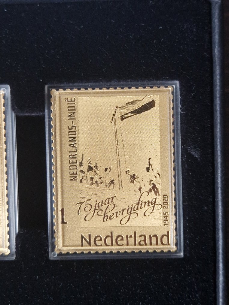 荷兰 2024 - 完整套装24克拉黄金邮票，纪念第二次世界大战结束75周年 #4.3