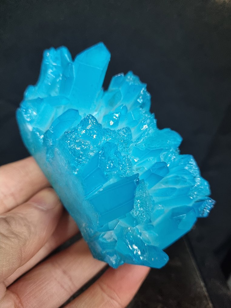 超大尺寸 Aqua Aura 石英水晶 水晶群 - 高度: 105 mm - 宽度: 50 mm- 322 g #1.0