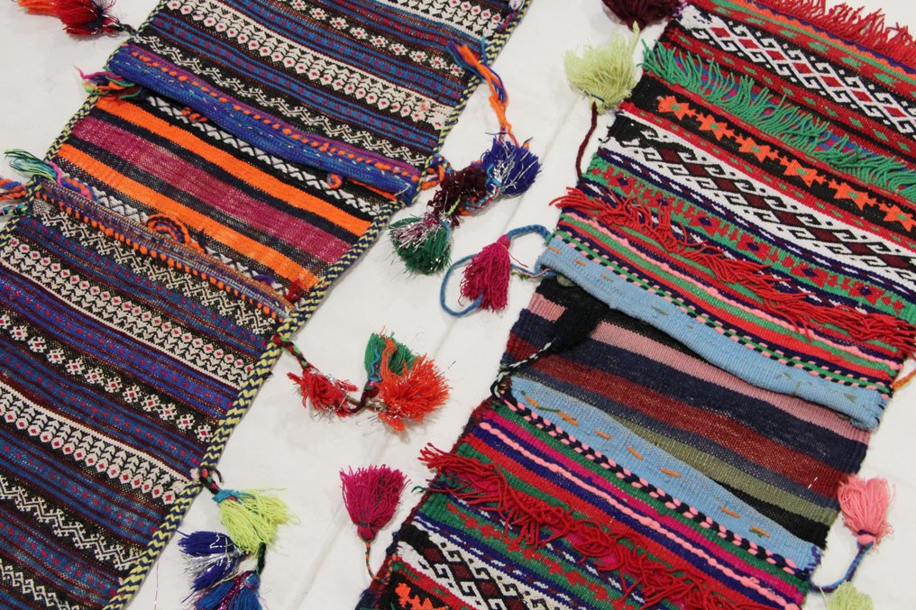 Χειροποίητη πλεκτή τσάντα αλατιού από αυθεντικό μαλλί, Khurjin, Αφγανική διακόσμηση - Κιλίμι - 70 cm - 30 cm - Deko Ware #4.3