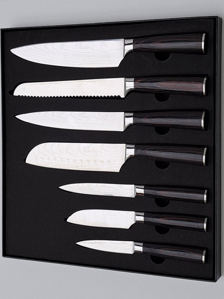 Shinrai - 7 Piece professional knives set - Stainless Steel - Coltello da cucina - Acciaio inossidabile - Giappone #1.0