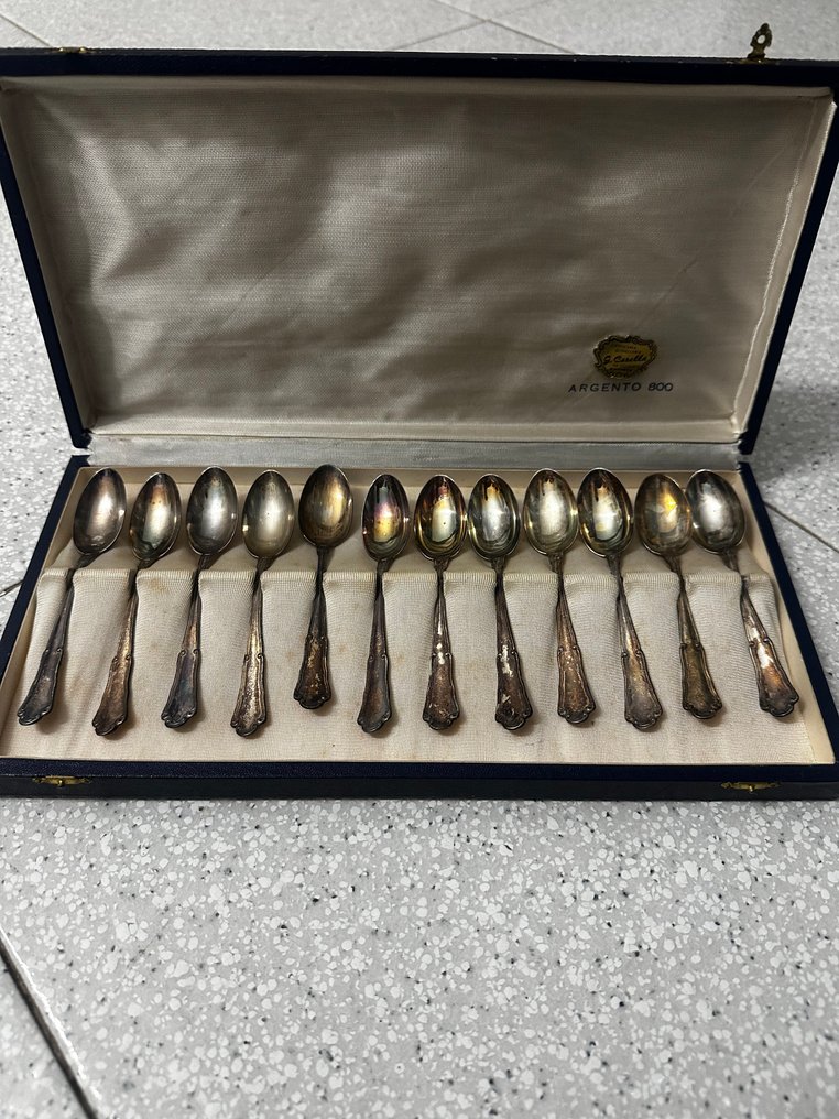 Silver800 - Servizio di posate per 12 (12) - .800 argento - Cucchiaini 12 in argento #1.0