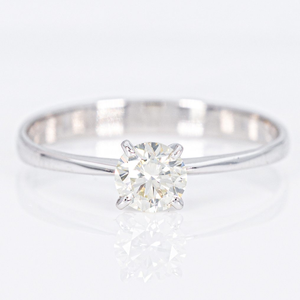 沒有保留價 - 戒指 - 14 克拉 白金 -  0.43ct. tw. 鉆石 (天然) - GWLab #1.0