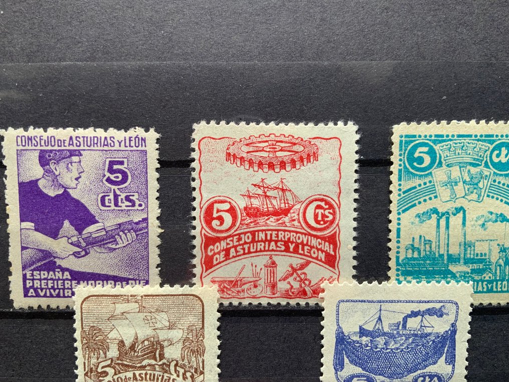 Espagne 1936/1937 - Asturias et León - Collection complète. #2.1