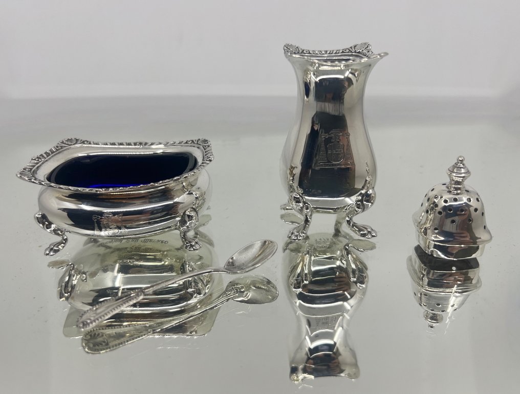 Birks - 盐船 (3) - 纯银餐具套装 - .925 银, .950 银 - Rococo Revival #4.3