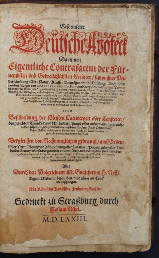 Hermann Walther Ryff - [Kräuterbuch] Reformirte Deütsche Apoteck [Kolorierte Holzschnitte] - 1573 #3.2