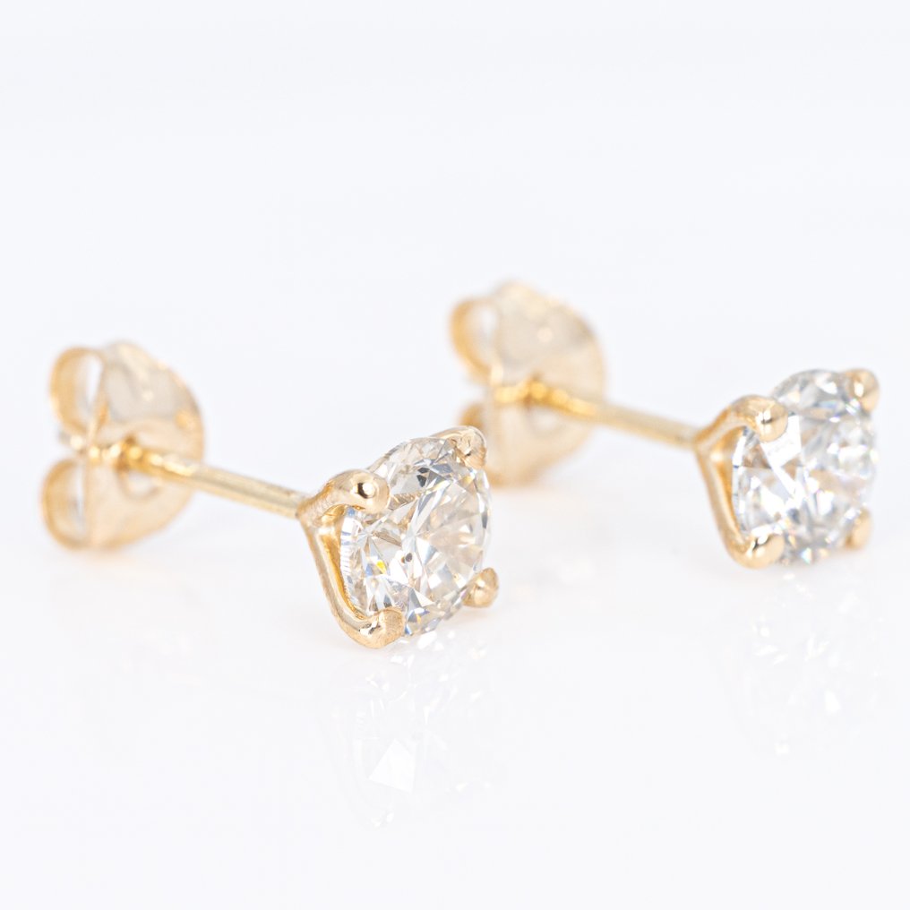 没有保留价 - 耳环 - 14K包金 黄金 - 1.00ct. tw. 钻石 (天然) - GWLab #4.3
