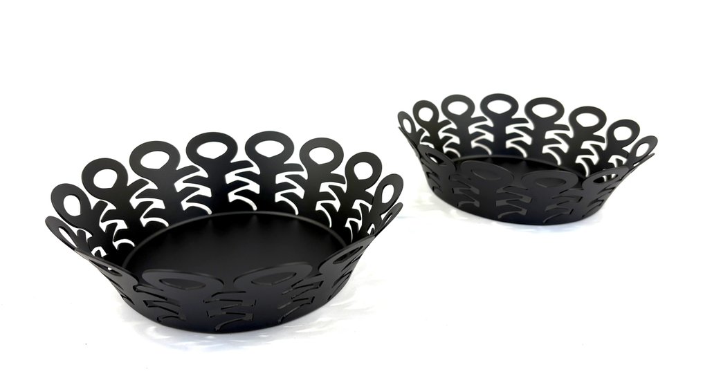 Alessi - Boucquillon & Maaoui - Servizio di ciotole (2) - ''Vimini'' - Acciaio colorato con resina epossidica #1.0