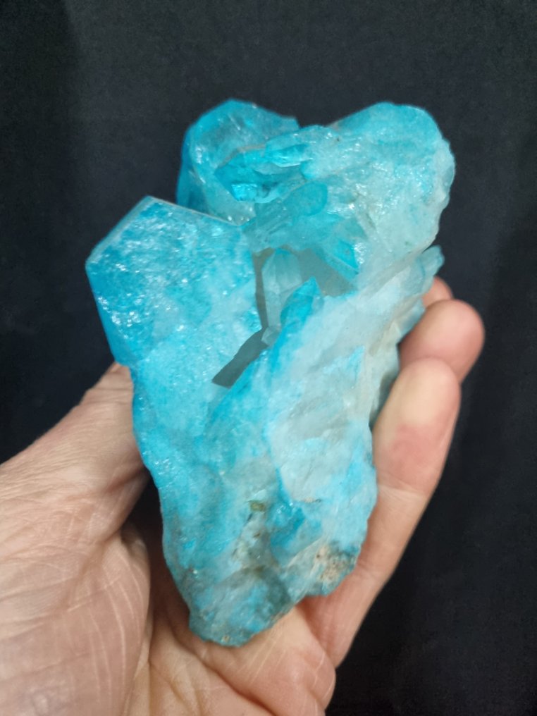 超大尺寸 Aqua Aura 石英水晶 水晶群 - 高度: 110 mm - 宽度: 77 mm- 444 g #4.3
