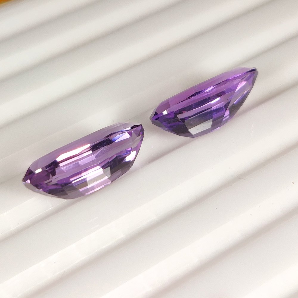 χωρίς τιμή ασφαλείας - 2 pcs  Μωβ Αμέθυστος  - 12.57 ct - Διεθνής Ένωση Έγχρωμων Πολύτιμων Λίθων (ICA GemLab) #4.3