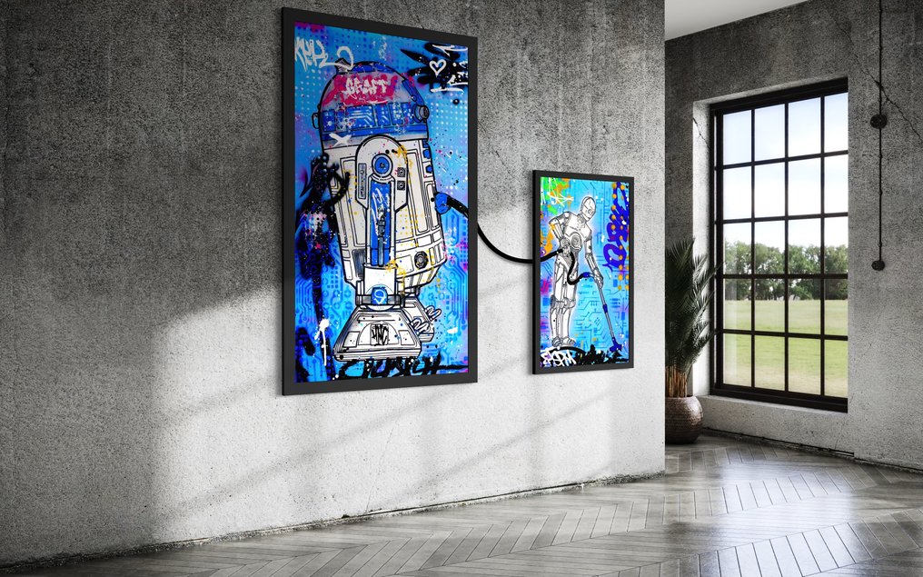 Moabit - 3CP0 VS R2D2 X Cleaning Robots /Diptych/ XL #1.0
