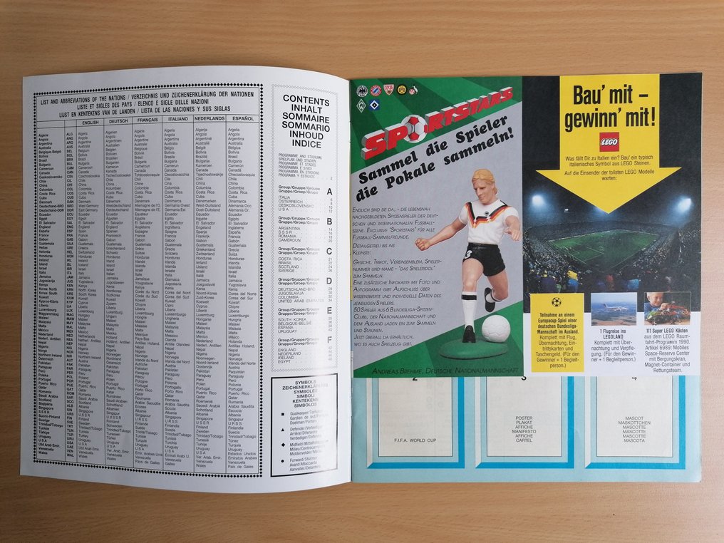 Panini World Cup Italia 90 - German Edition - Including Free Intro Stickers! - Including Order Form - Empty Album - Excelent (EX) #2.1