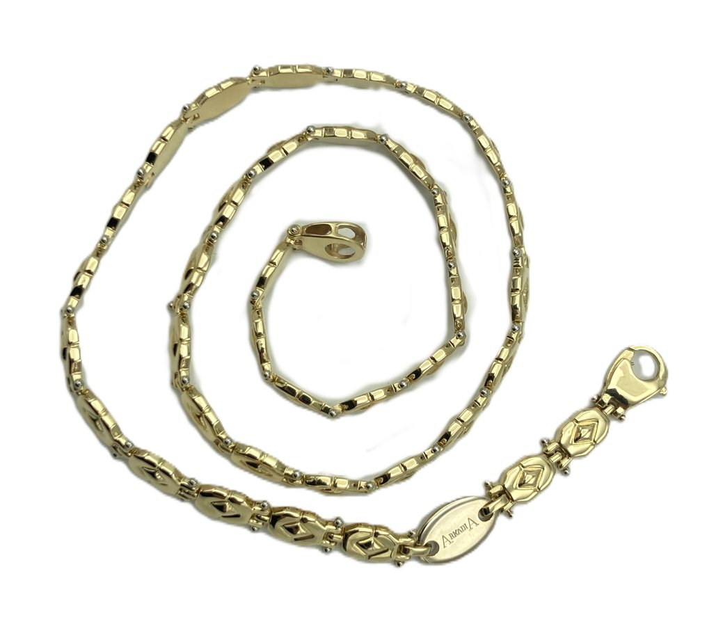 頸鏈 - 18 克拉 黃金, 白金 #1.0