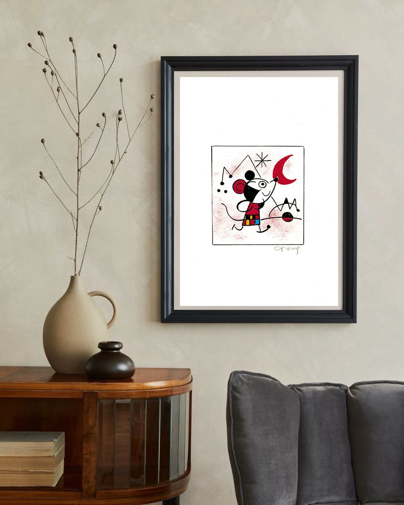 Tony Fernandez Αρχικό έργο τέχνης με ακρυλικά - Mickey Mouse Inspired by Joan Miró (1955) – Hand Signed #1.0