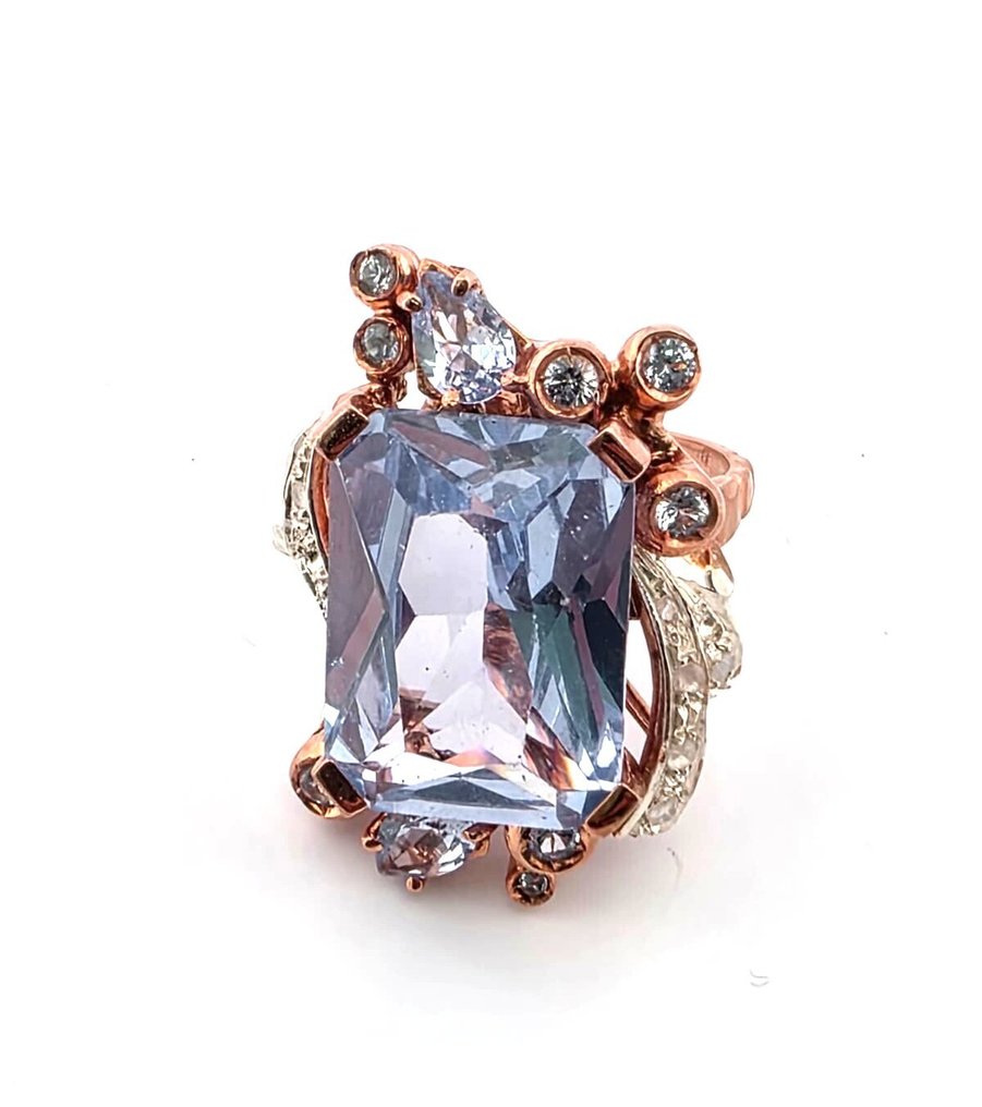 沒有保留價 - 戒指 - 9 節 玫瑰金, 銀 黃玉 - 黃玉 #1.0