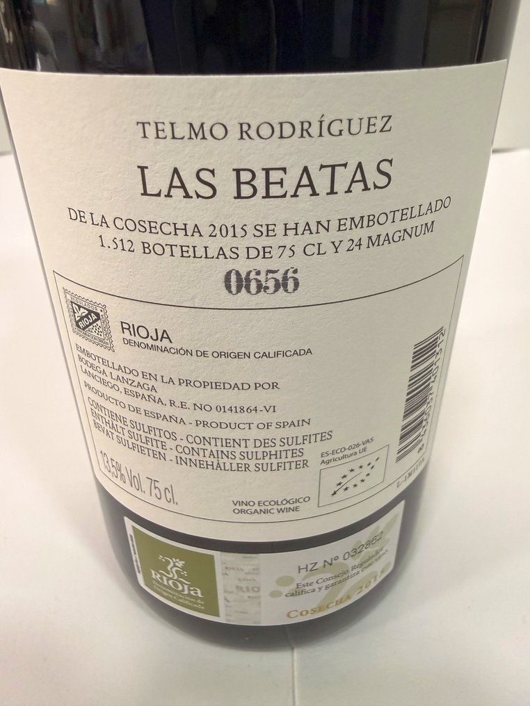 2015 Telmo Rodriguez, Las Beatas - Rioja - 1 Pullo (0.75L) #4.3