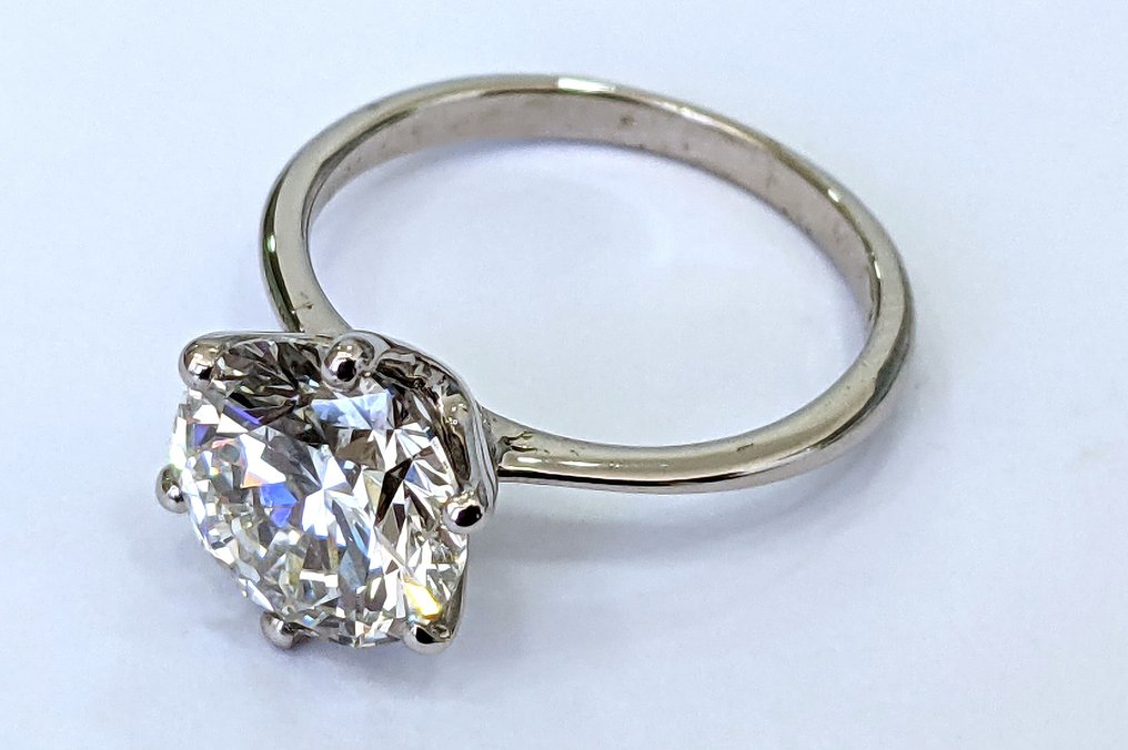 χωρίς τιμή ασφαλείας - Δαχτυλίδι - 18 καράτια Λευκός χρυσός -  3.02ct. tw. Διαμάντι (Εργαστηριακής καλλιέργειας) - E VVS2 IGI Πιστοποιημένο #3.2