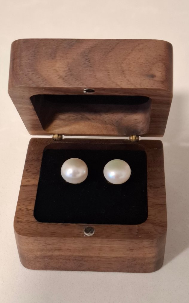 Ingen mindstepris - Øreringe - 14 karat Gulguld, Perla Akoya - Perlas Akoya 10 mm #1.0