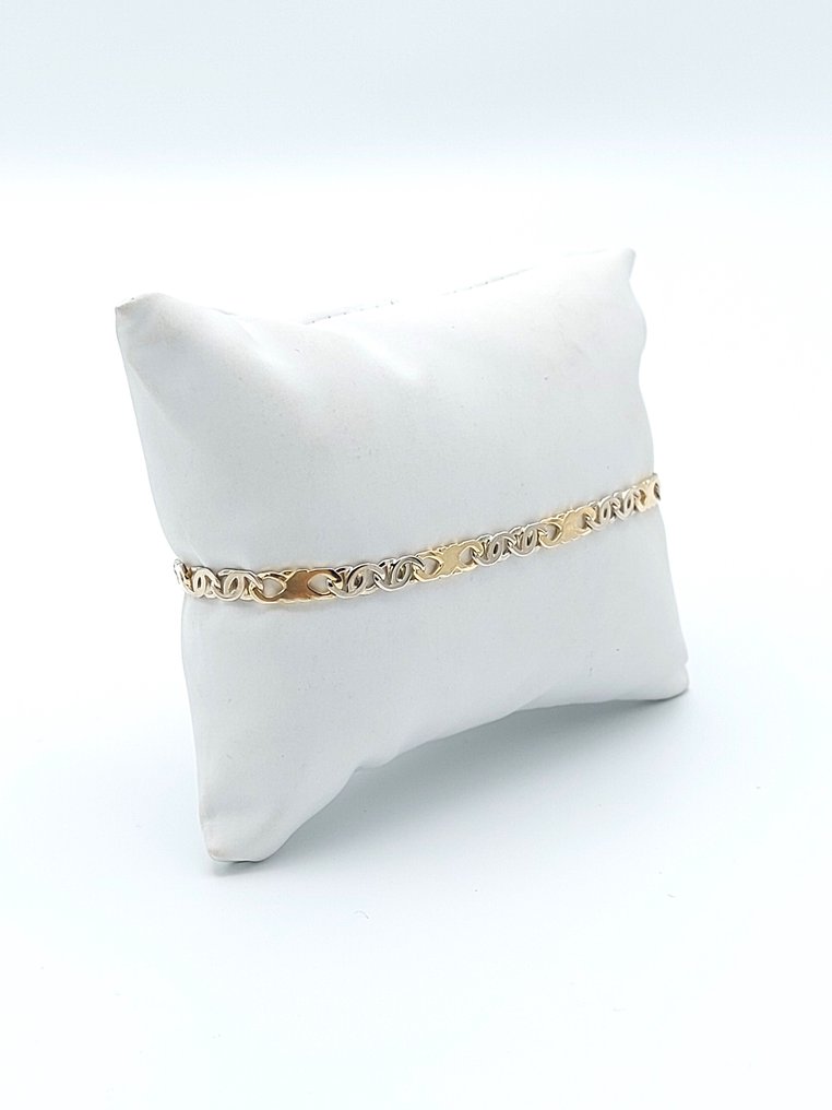 Βραχιόλι - 18 καράτια Κίτρινο χρυσό, Λευκός χρυσός #4.3