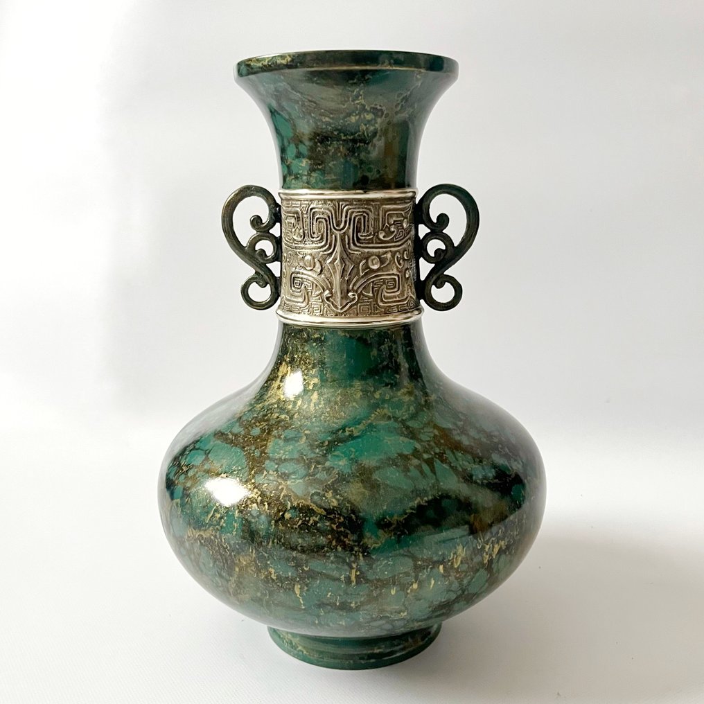 花瓶 - 合金, 青銅色 - 日本 - Takaoka 青铜瑞峰  (沒有保留價) #4.3