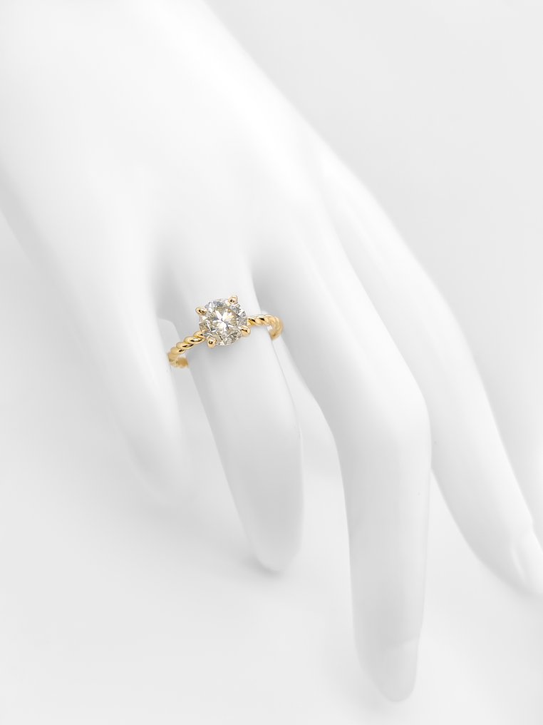 χωρίς τιμή ασφαλείας - Δαχτυλίδι - 14 καράτια Κίτρινο χρυσό -  1.53ct. tw. Διαμάντι (Φυσικού χρώματος) - Πιστοποιητικό IGI #3.2