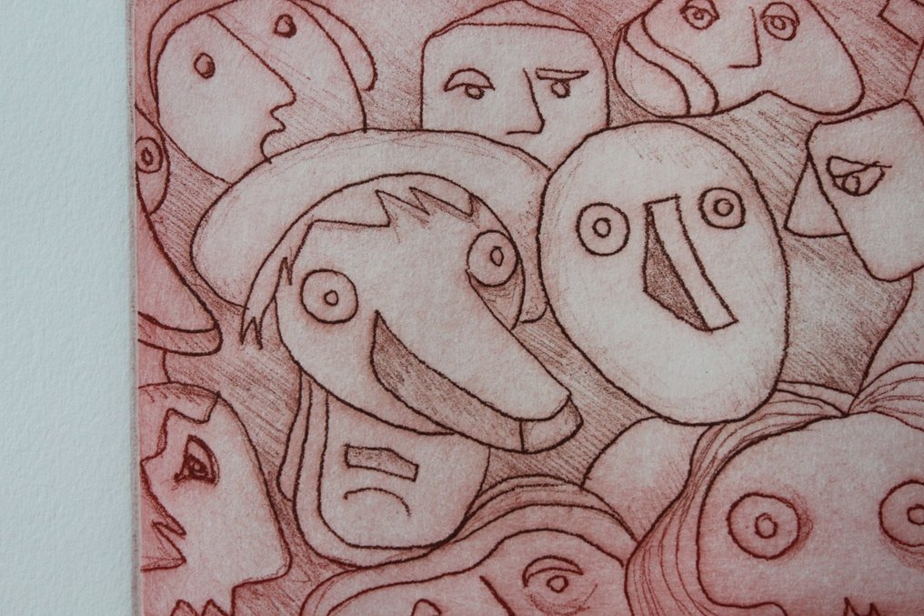 Enrico Baj (1924-2003) - Σκάλισμα μπλοκ, senza titolo - 35 cm - Χαρτί #3.2