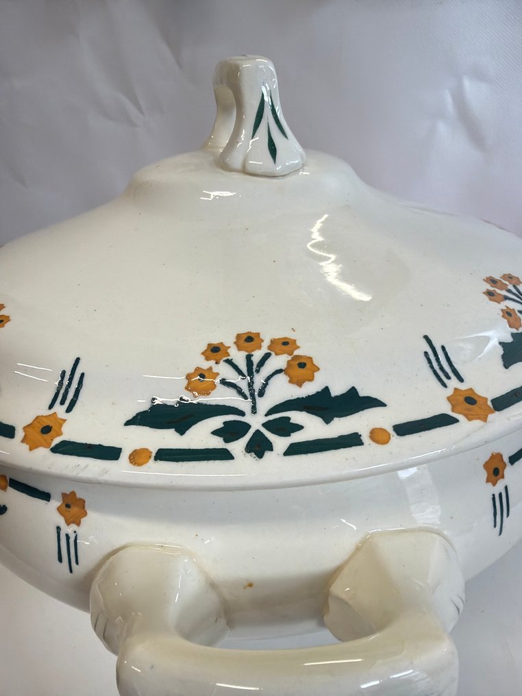 Choisy-Le-Roi - Σουπιέρα - Modele- " Fleurs", Exclusive Table Service - Terracotta, Terre de Fer - Art Deco, Τέχνη του τραπεζιού #3.2