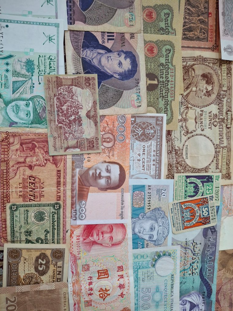 世界. - 134 banknotes / coupons - various dates  (没有保留价) #1.0