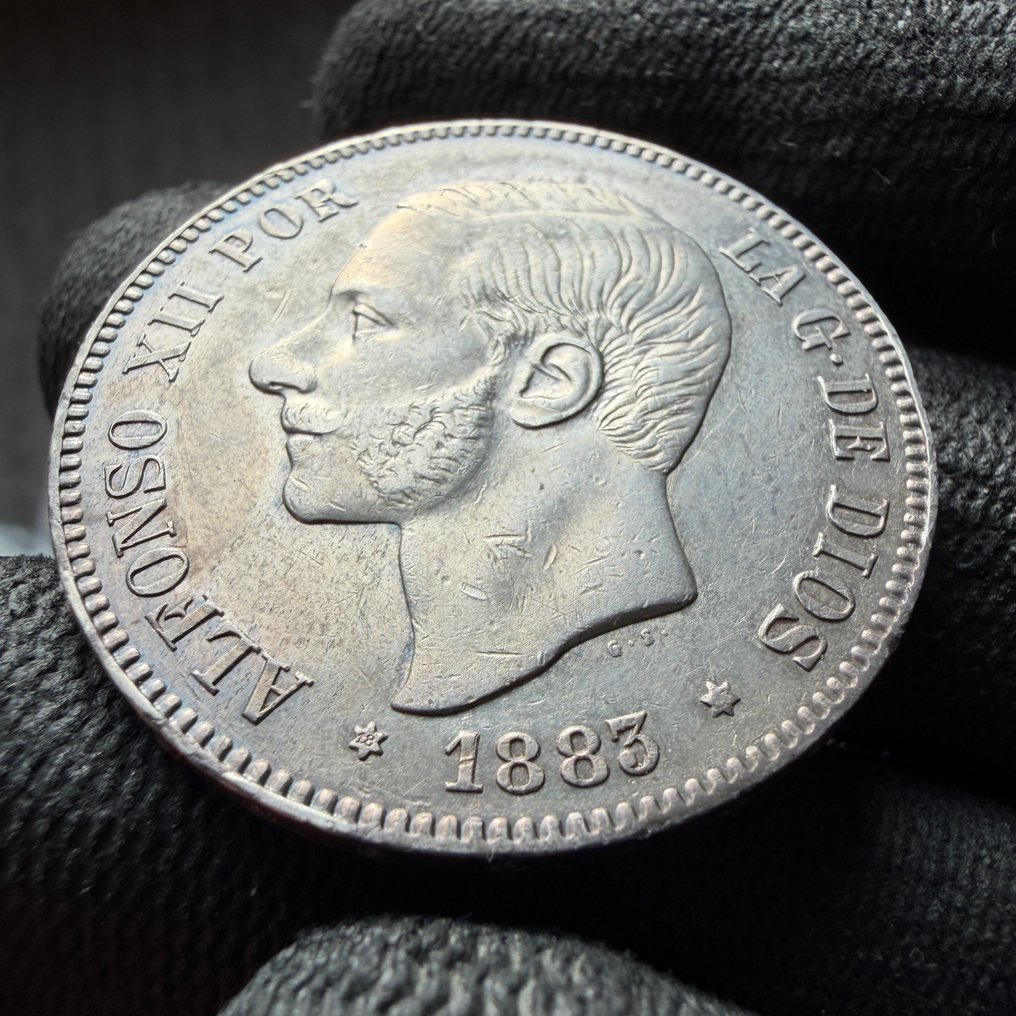 Spanien. Alfonso XII. 5 Pesetas 1883*1883 MSM  (Ingen mindstepris) #1.0