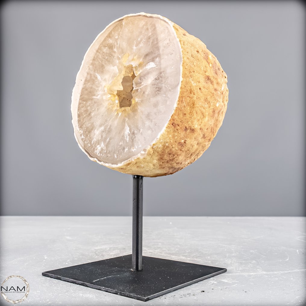 自然切割的晶洞玛瑙和玛瑙 在展台上- 1027.41 g #2.1