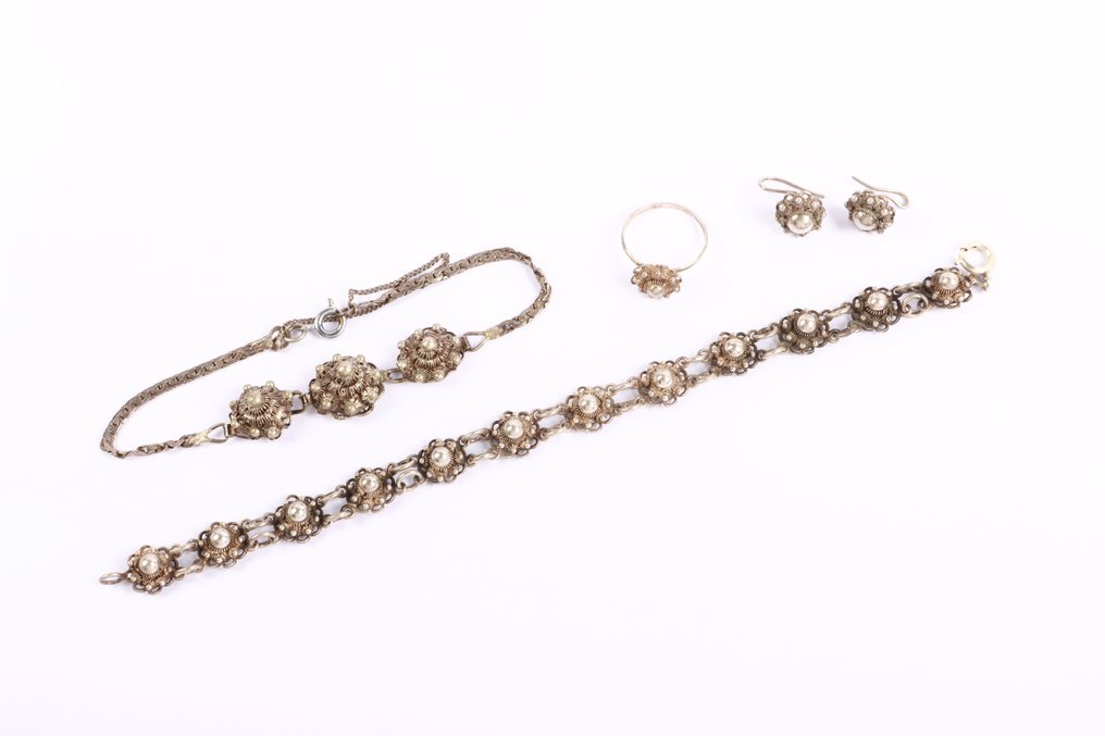 没有保留价 - 3套珠宝 银 - 复古 Zeeland 结套装 #1.0