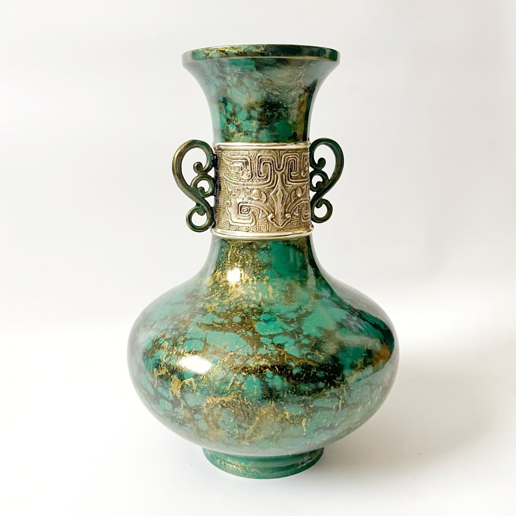 花瓶 - 合金, 青銅色 - 日本 - Takaoka 青铜瑞峰  (沒有保留價) #2.1