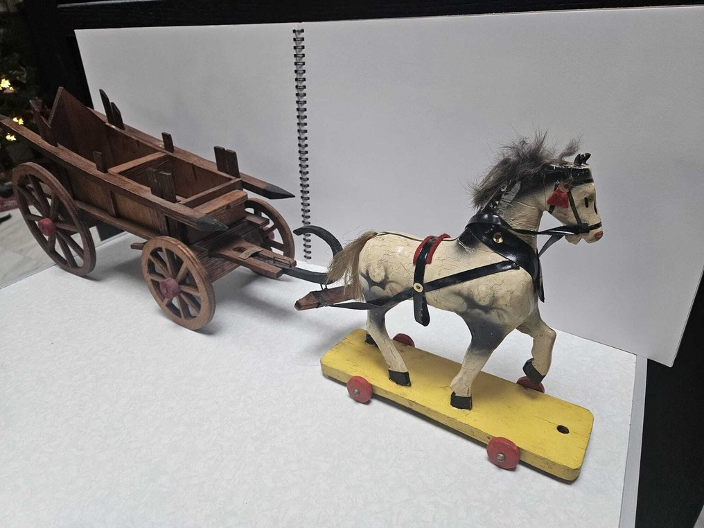 onbekend - Παιχνίδι Antieke paard met kar - 1920-1930 - Γερμανία #1.0