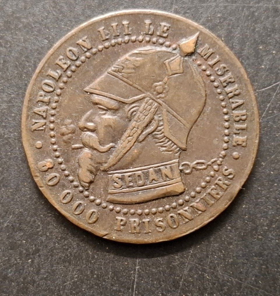 法国. Napoléon III. 5 Centimes (module) 1870. Monnaie satirique, Sedan  (没有保留价) #1.0