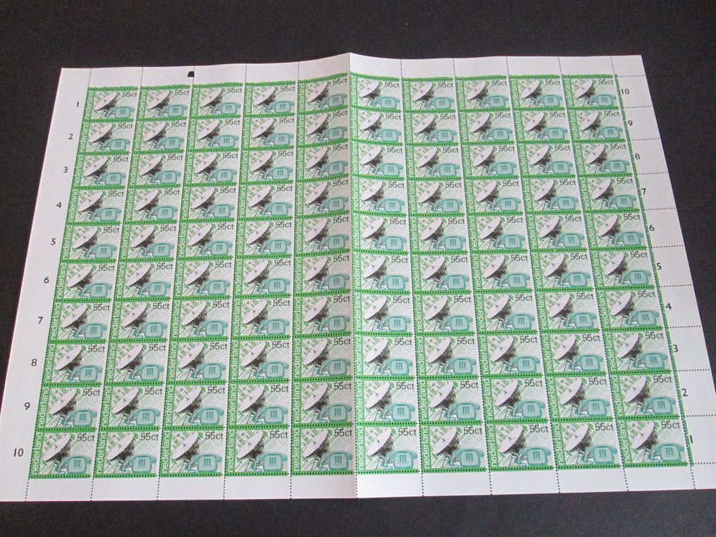 荷兰  - 4次排放，1981年，完整的纸张，每100米带有桅杆板错误。 #2.1