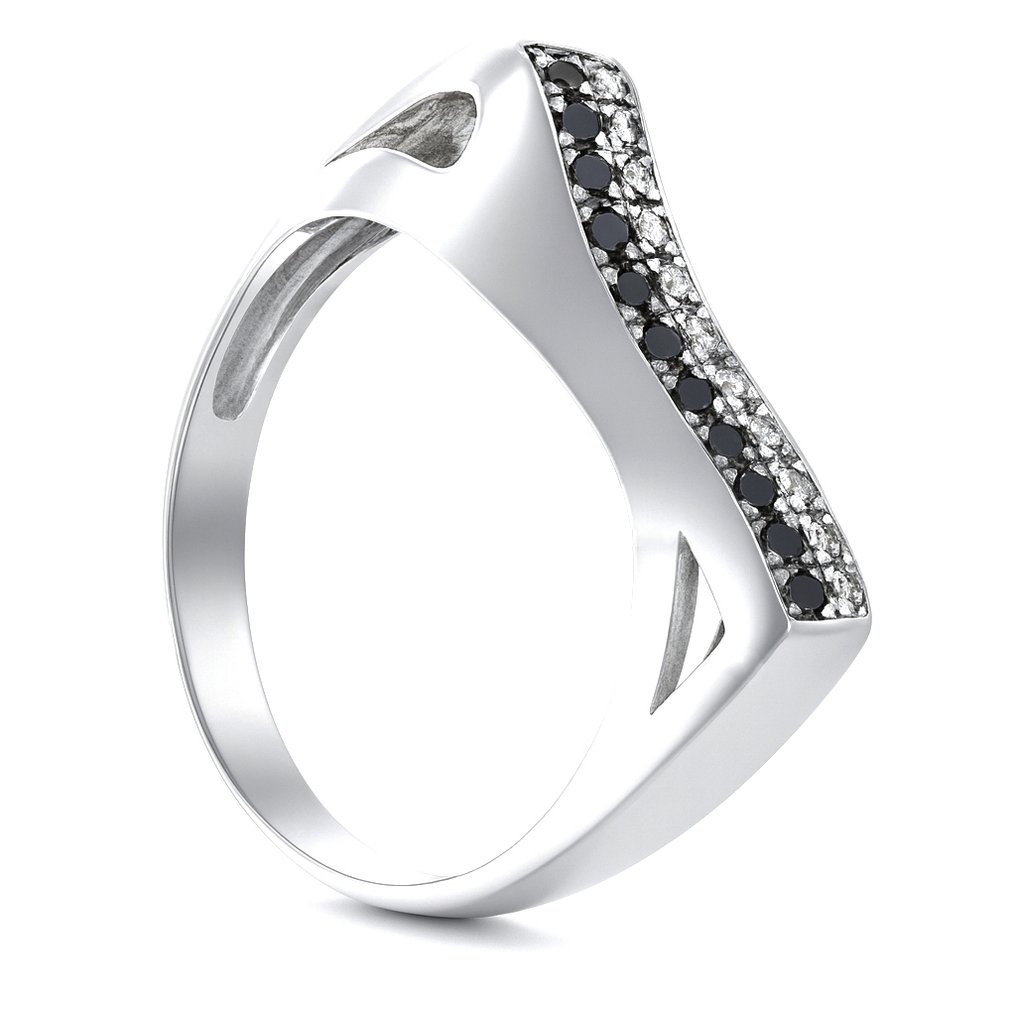 Δαχτυλίδι - 14 καράτια Λευκός χρυσός - 0.24ct. tw. Διαμάντι (Φυσικό) #1.0