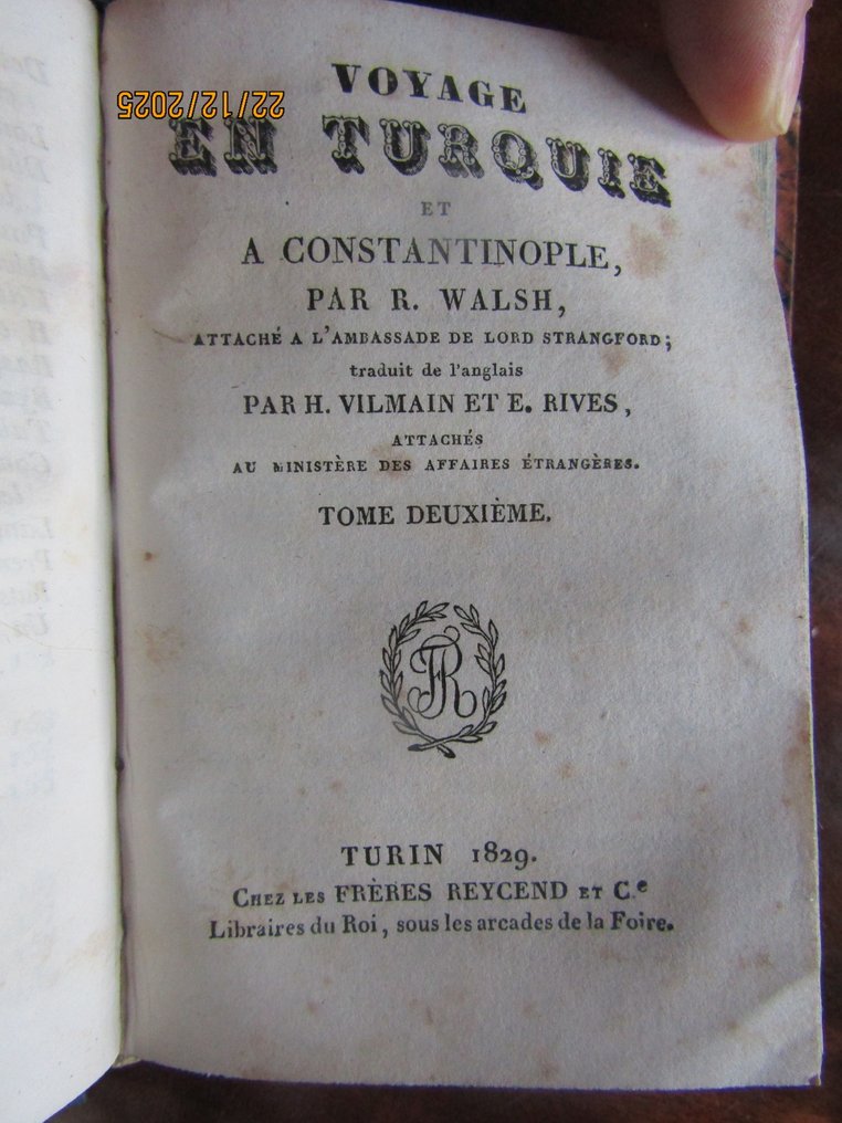 Robert Walsh - Voyage en Turquie et a Constantinople - 1829 #2.1