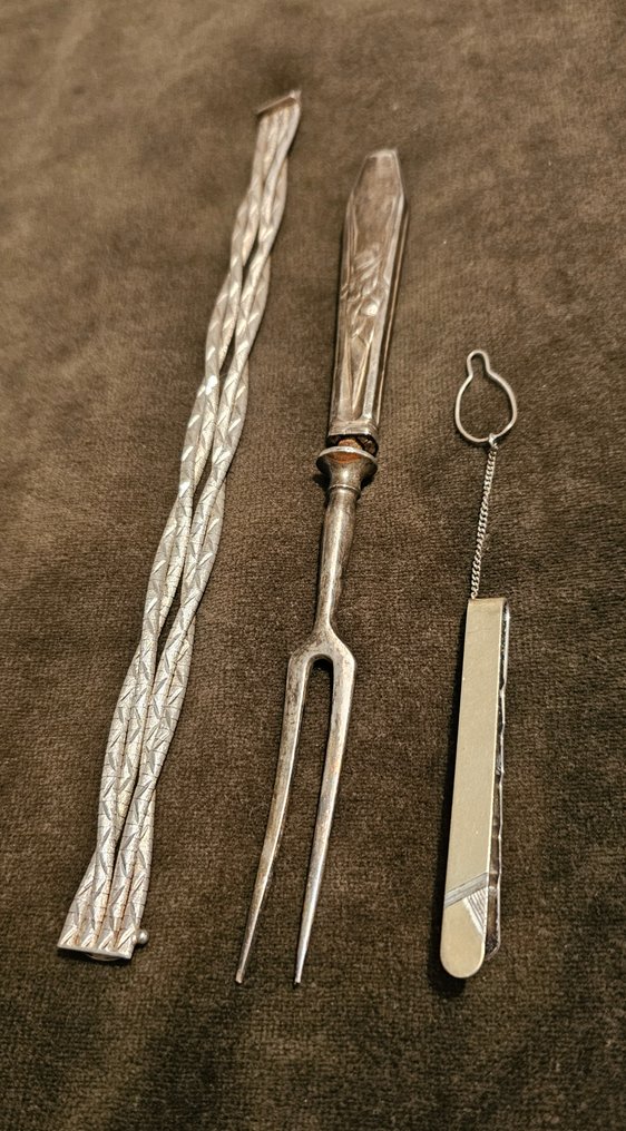 Gaffel (3) - .835 sølv, .800 sølv, .925 sølv - Lott sølv #1.0