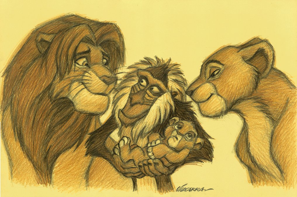 Joan Vizcarra - Lápis Original - The Lion King's Circle of Life – Hand Signed #2.1