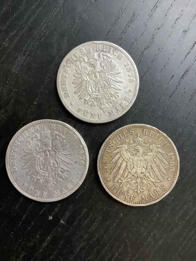 Germany, Empire 5 Mark 3x 1876/1903  (χωρίς τιμή ασφαλείας) #2.1