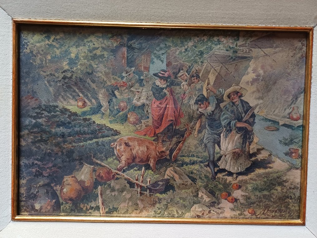 Dovera Achille (1838-1895) - Divertente scena di campagna #4.3