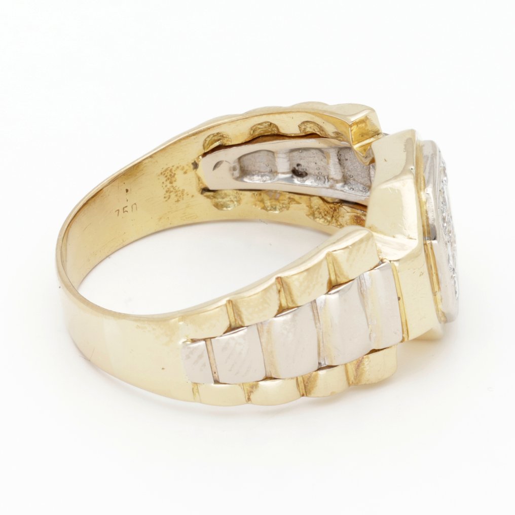 戒指 - 18K包金 黄金 钻石 (天然)  #4.3