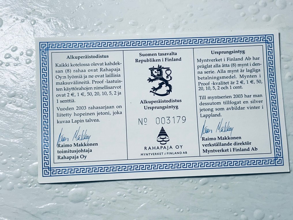 Finlandia. Proof Set 2003  (Senza prezzo di riserva) #2.1