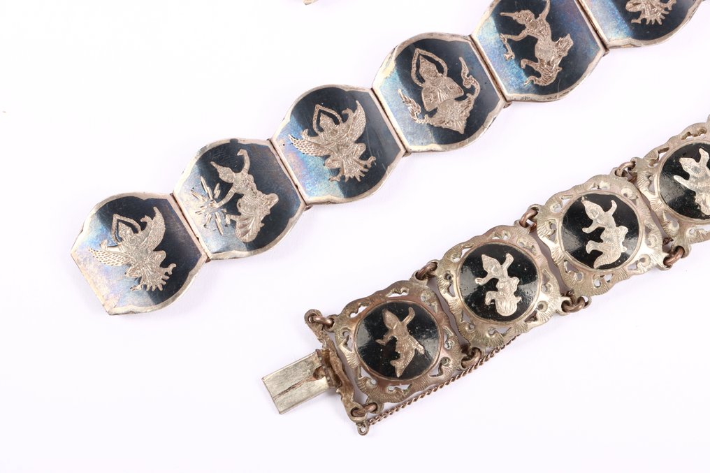 沒有保留價 - 手鈪 銀 - Djoka，Siam 3x #1.0