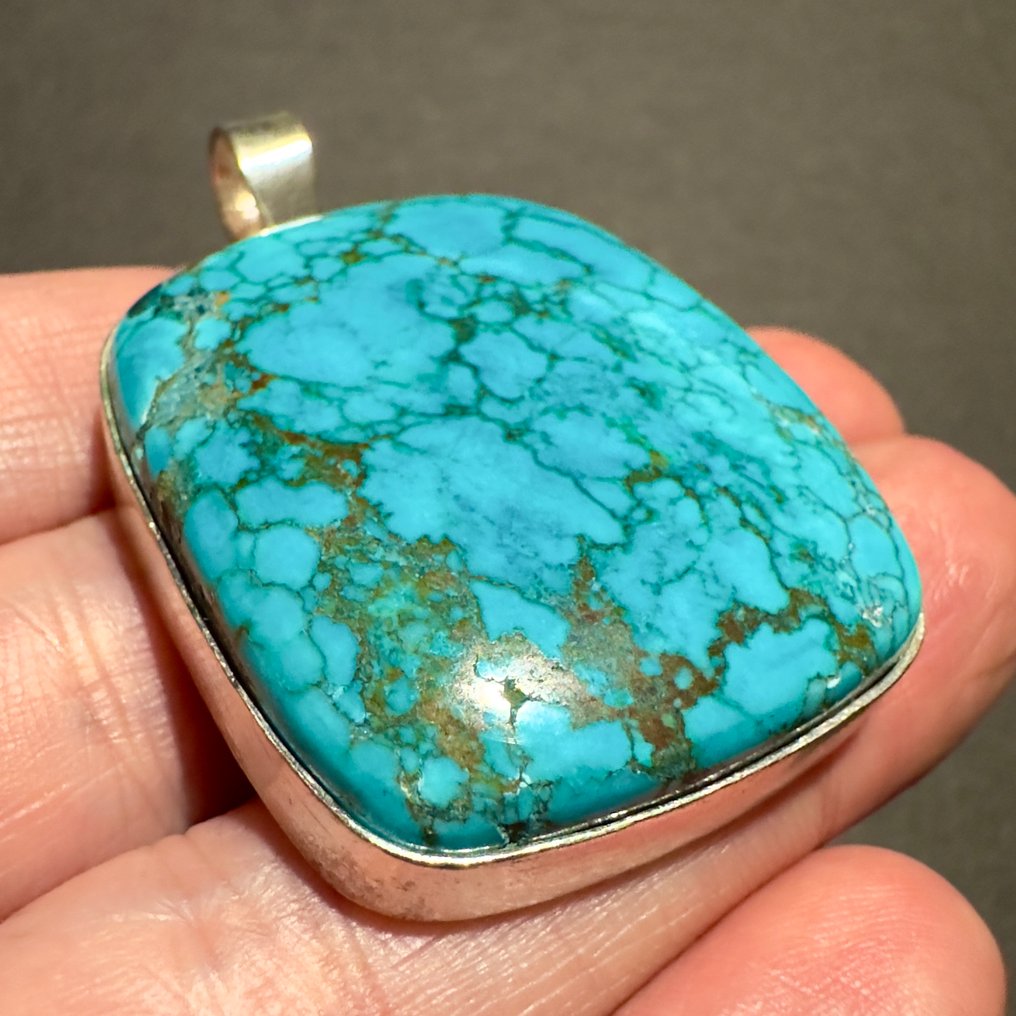 Τυρκουάζ Κρεμαστό κόσμημα - Ύψος: 36.8 mm - Πλάτος: 32.3 mm- 20.11 g - (1) #2.1