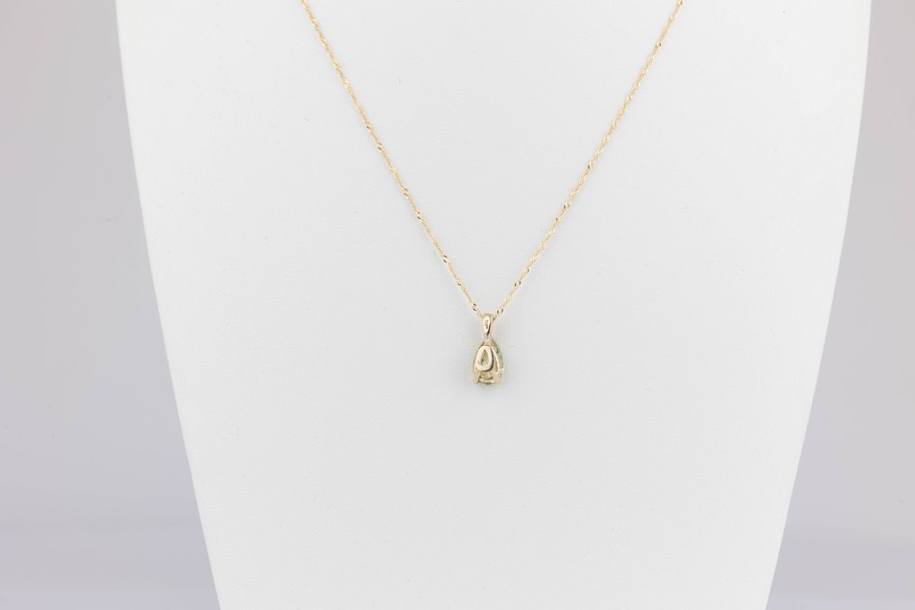 没有保留价 - 链 - 14K包金 黄金 -  1.00ct. tw. 绿色 钻石 (彩色实验室培育钻石) - 梨子黄绿色 - VS1 #4.3